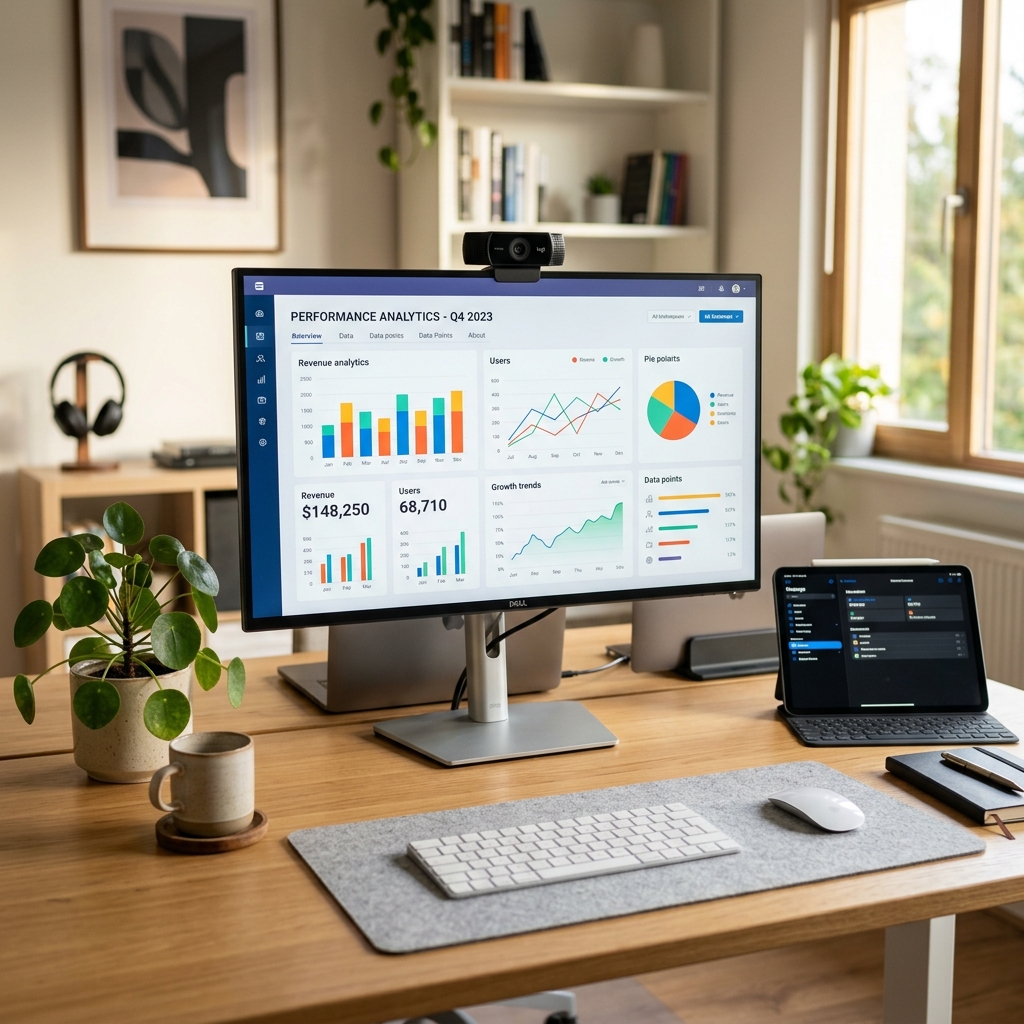 Smart office video conferencing and monitor setup